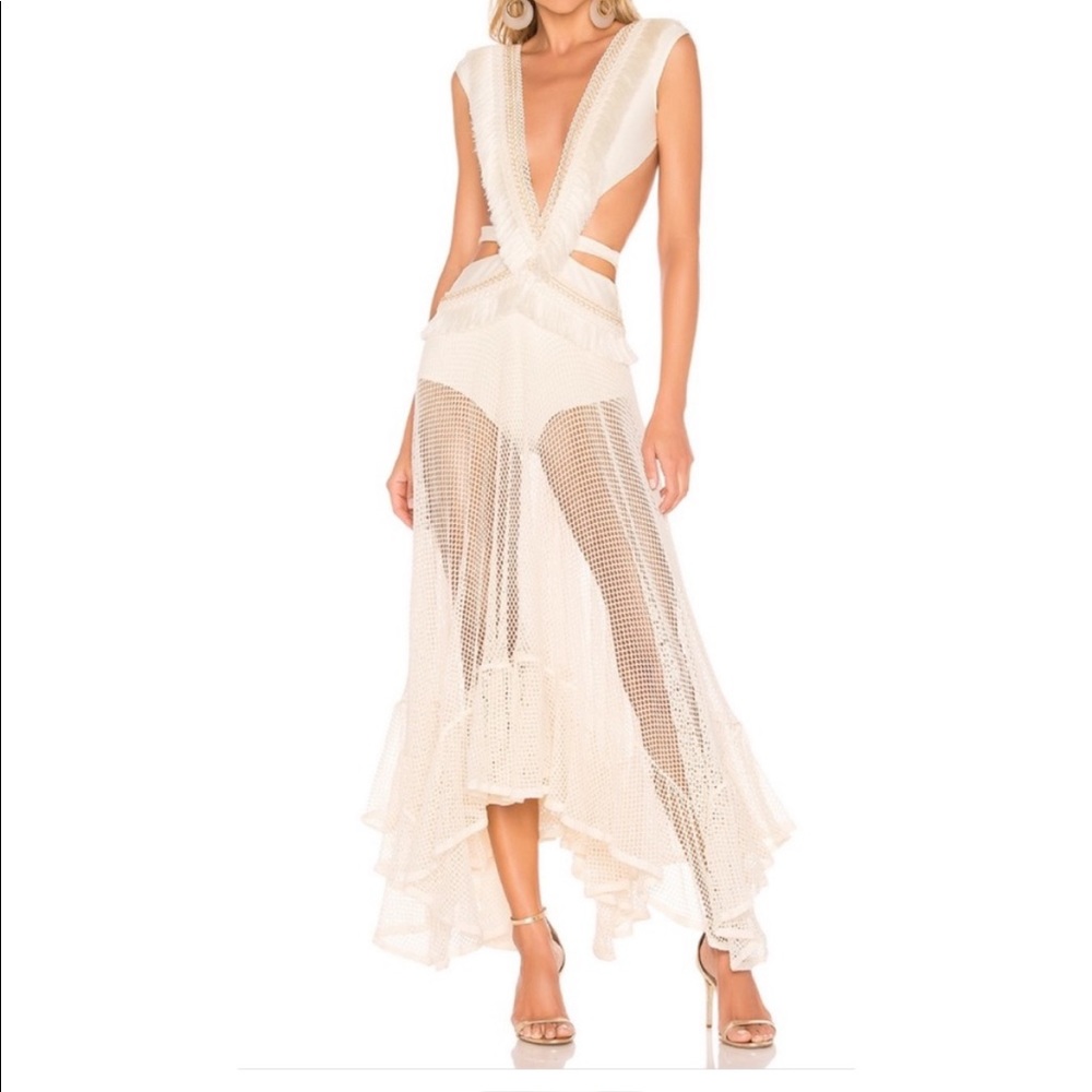 RARE! Patbo White Fringe dress 😍 xs